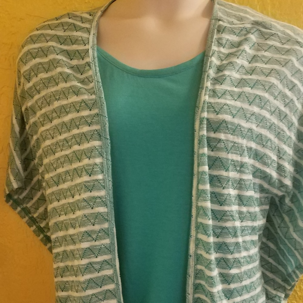 Teal FAUX Twin Set SHIRT PLUS Size XXL 20 2X